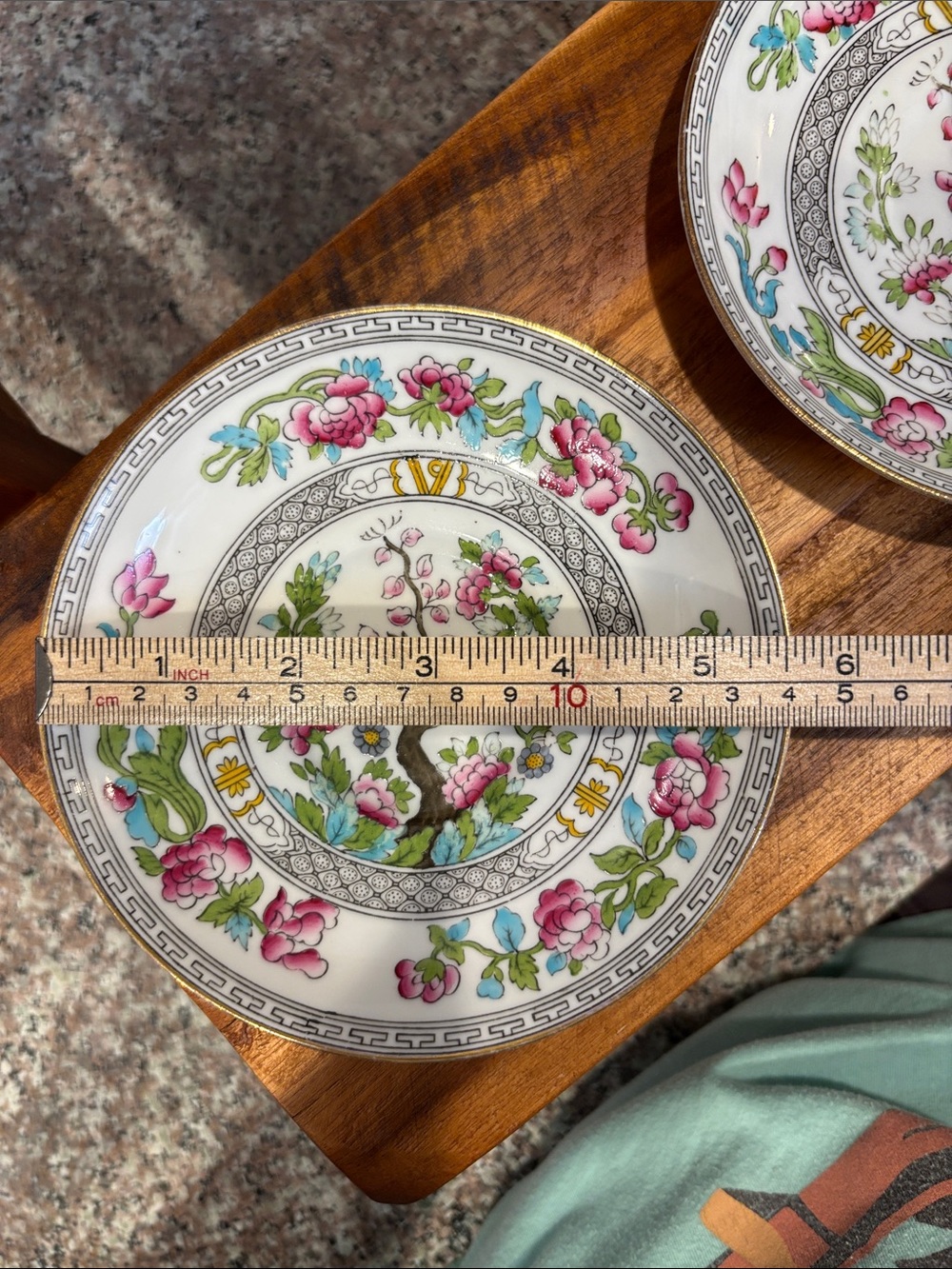 Aynsley China from England, Indian Tree pattern & Greek key saucers - Picture 14 of 14